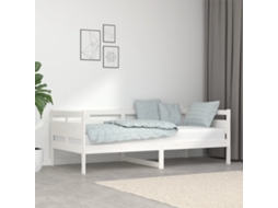 Vidaxl Sofá-cama 90x190 Cm Madeira De Pinho Maciça Branco
