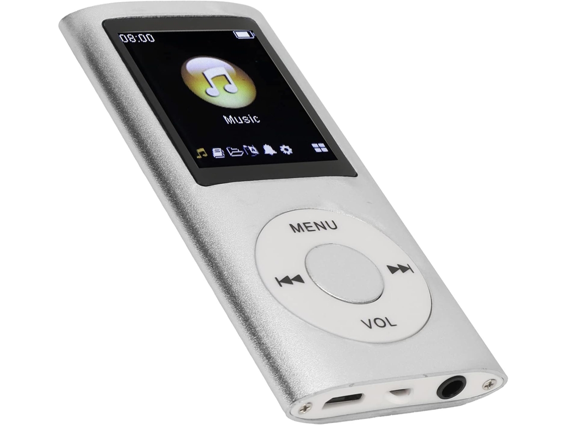 Tressino Mp3 Mp4 Player Prata, 1.8 Polegadas, Suporta 64gb, Tf, Hi-fi, Com Altifalante