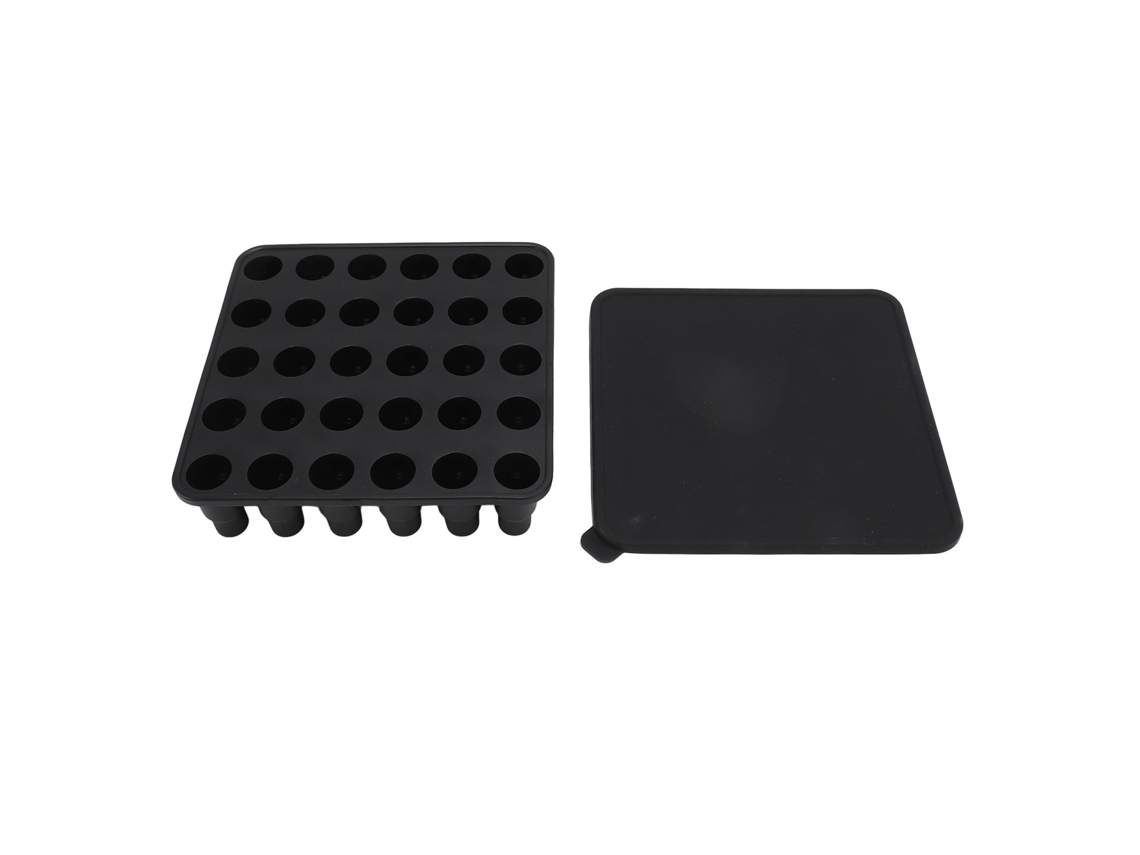 Bandejas De Gelo De Silicone Com Tampa, Fácil Liberação, Fácil Limpeza, 30 Cubos, Moldes De Gelo, Bandeja Para Coquetéis, Whisky, Bebidas, Café, Preto