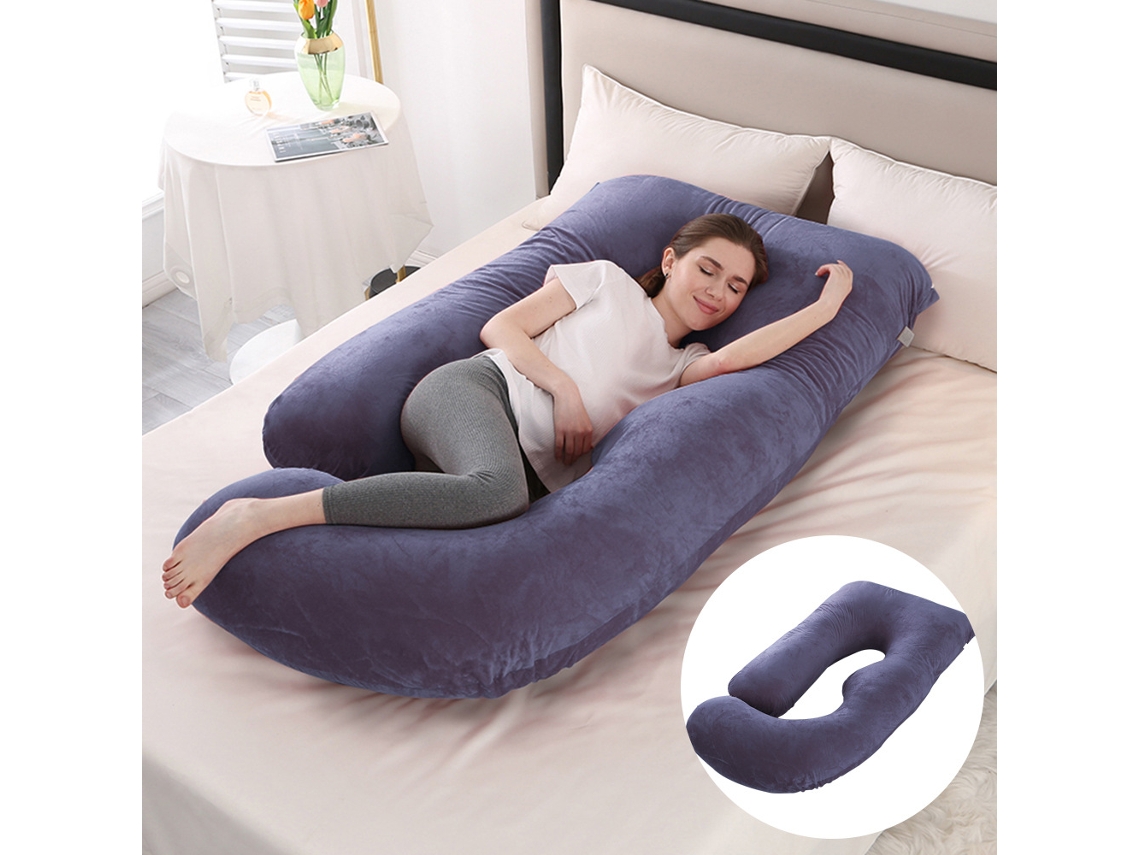 Almofada para Grávidas, Travesseiro para Apoio Abdominal e Cervical, Item Essencial para Maternidade SPQMENT (65x90x175cm azul Royal)