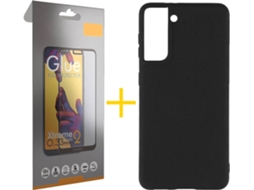 Capa e Película de Vidro Full Samsung S21 SKYHE Silicone Líquido Preto