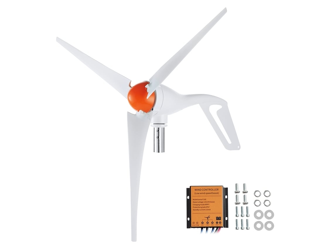 VEVOR 500W Gerador de Turbina Eólica 12V 3-Blade Kit de Turbina Eólica & Controlador Mppt