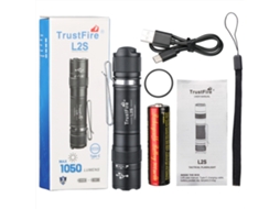 Lanterna Tática Led (preta), Recarregável, Alcance De 175 Metros, À Prova D'água, Inclui Bateria, Feita De Liga De Alumínio.