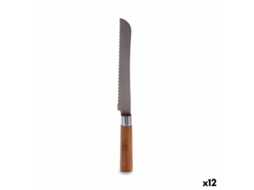 Faca de Cozinha de Serra 2,8 X 2,5 X 32 Cm Aço Inoxidável Bambu 12 Unidades