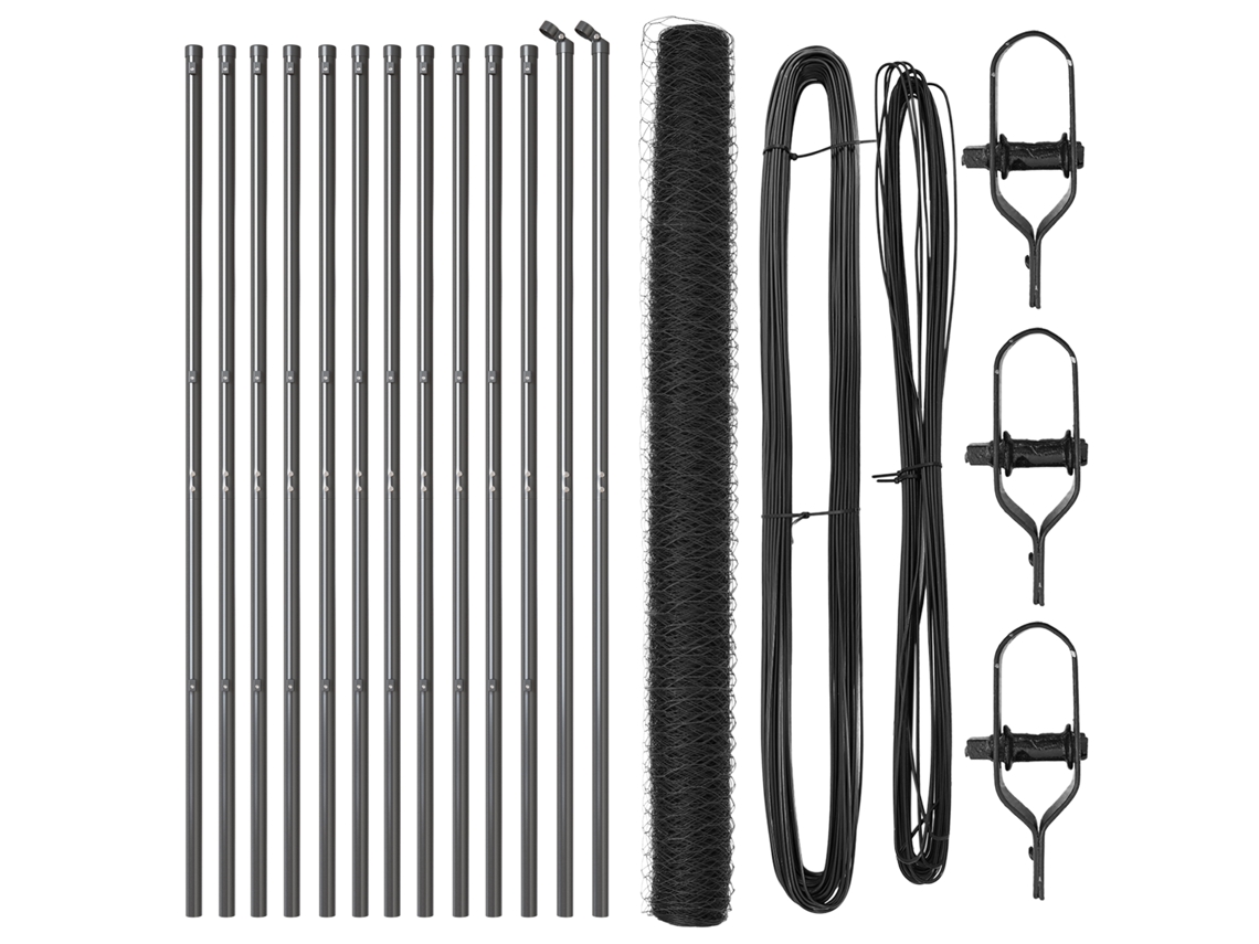 Conjunto 1 Cerca Para Jardim Vidaxl Cinzento Aço (25 X 1,5 M)