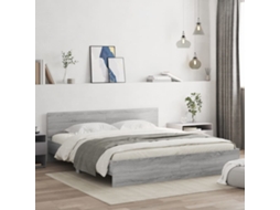 Vidaxl Estrutura De Cama Com Cabeceira 200x200 Cm Cinzento Sonoma