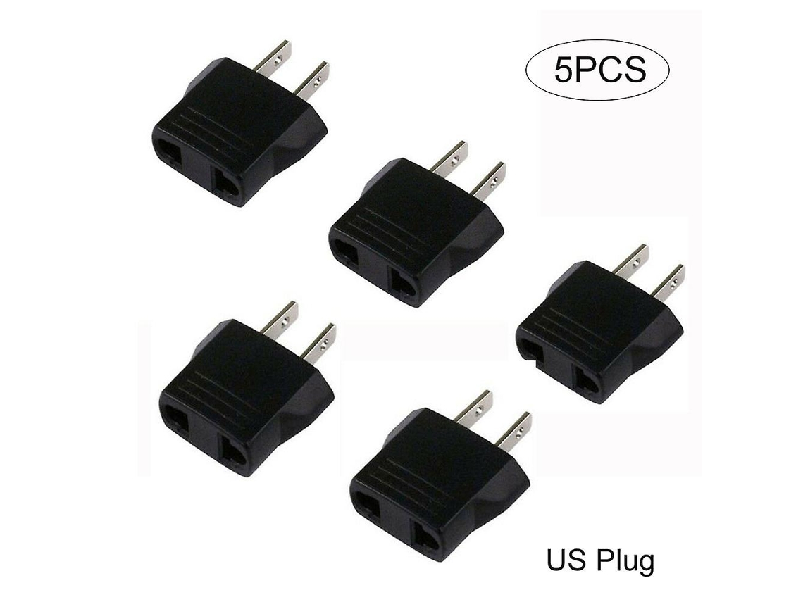 Conjunto De 5 Adaptadores Conversão Tomadas 110v Para 220v Viagem, Plugue Americano