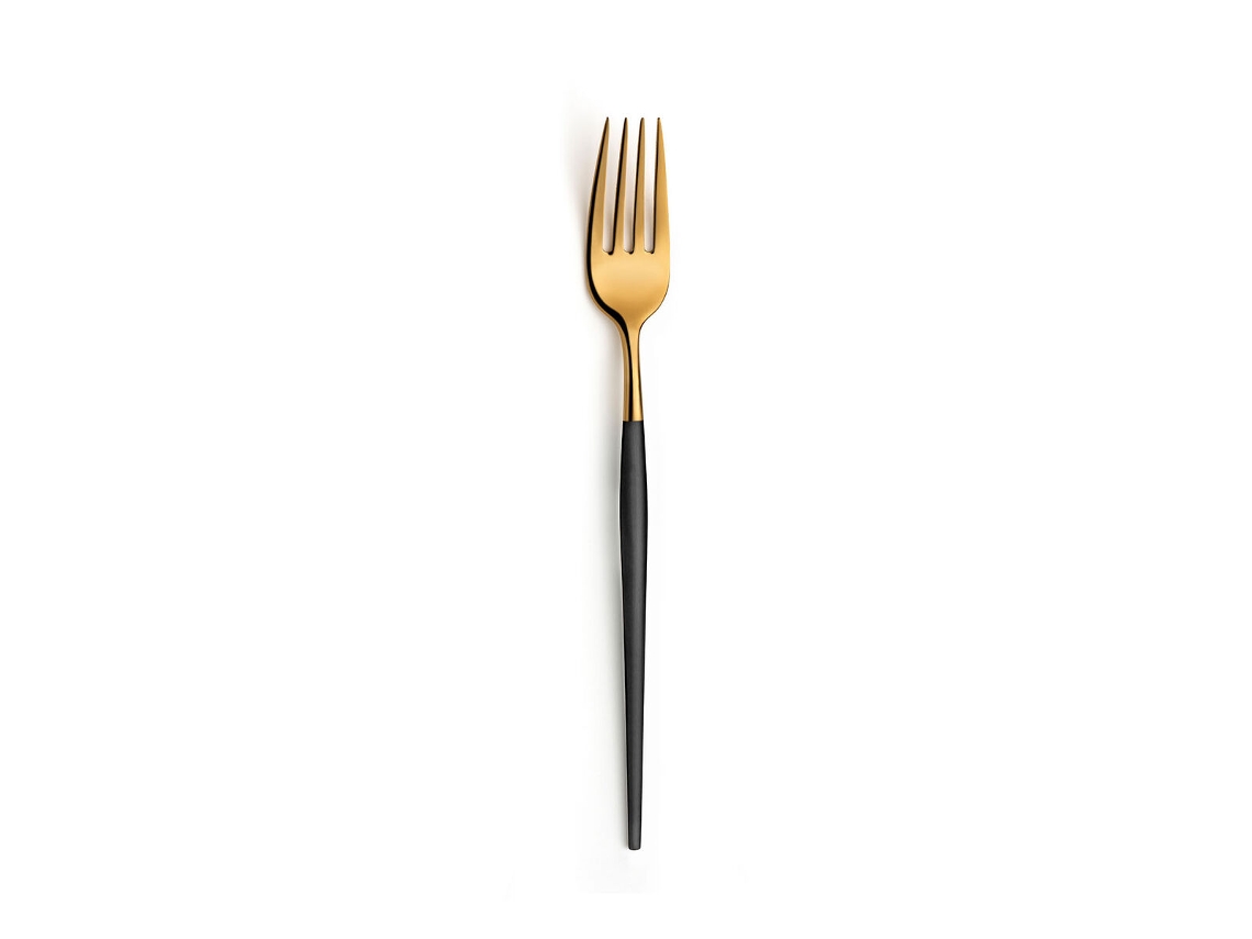 Conjunto de Garfos AMEFA Soprano Preto Dourado Metal Aço Inoxidável 12 Unidades