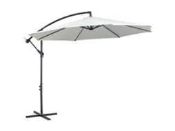 Guarda-sol Creme 300cm, Consola, Manivela, Poliéster.-kd