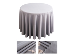 Esta Toalha De Mesa Redonda De Poliéster Cinza É Ideal Para Mesas De Centro, Mesas De Piquenique Ou Mesas De Jardim. Diâmetro 260 Cm.