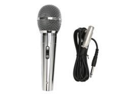 Microfone com Fio Dinâmico de Mão, Redução de Ruído, Resistente a Impactos, Cabo 3m, 6.5mm