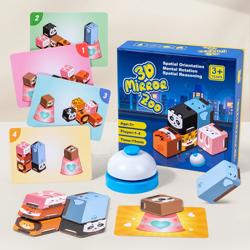 Jogo Montessori 3d Com Espelhos E Zoológico: Um Brinquedo Interativo Para Desenvolver O Raciocínio Lógico E Espacial.