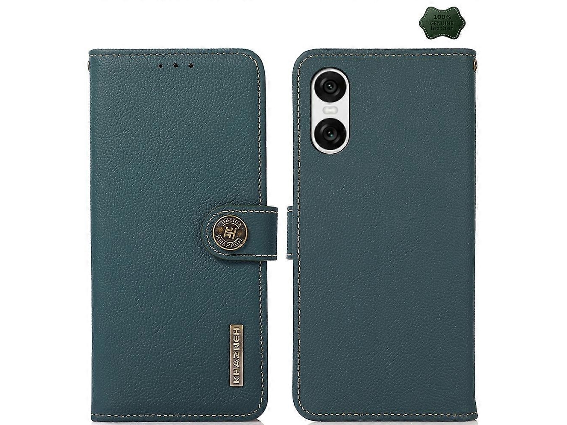 Capa De Couro Com Rfid Khazneh Custer Para Sony Xperia 10 Vi
