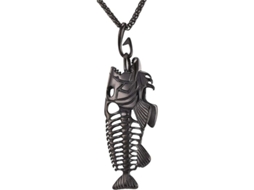 2026 colgante de Tiburón/pez/delfín Joyería Animal Collar para Hombres Niños Acero Inoxidable 316l 06 Fish Bone Black
