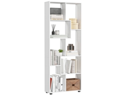Estante Zigzag TOPBRICO com design contemporâneo, 70x24x178 cm, branca