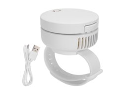 Usb Charging Wrist Fan 3 Gears Portable Handheld With Mirror White