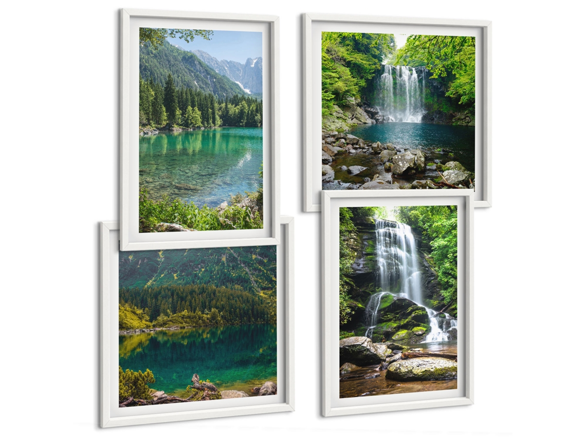 Galeria De Pinturas Murais Vistas De Positano Com Limões Moldura Branca Imagens Para Um Quarto Infantil Espelharte (conjunto De 4 Imagens)