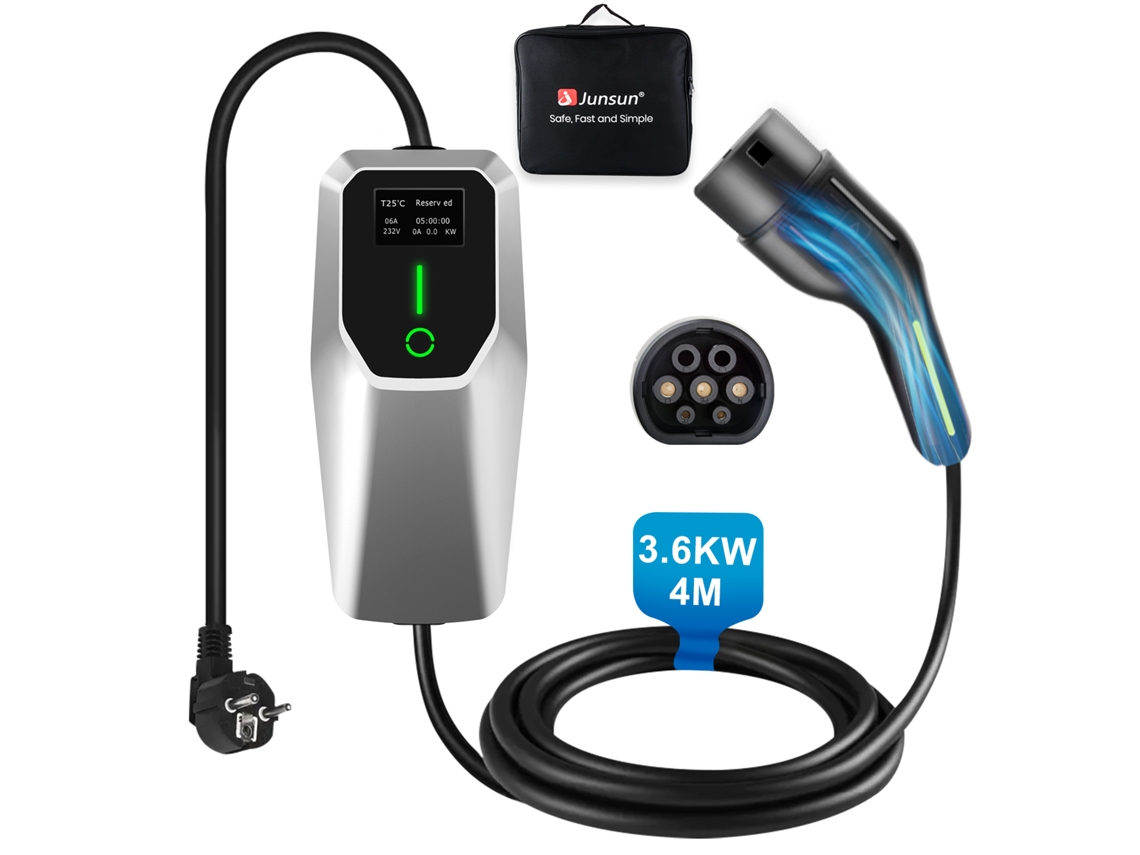 Carregador portátil EV Tipo 2 / Wallbox móvel (3,6 kW 16 A) - Cabo de 4 metros