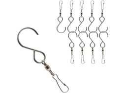 Ganchos Giratórios com Clips LINJOU 10 Peças Aço Inoxidável para Pássaros Comedouros Flores Prata