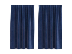Maison Exclusive - Cortinas Opacas 2 Unid. Azul Escuro 140 X 140 Cm Veludo