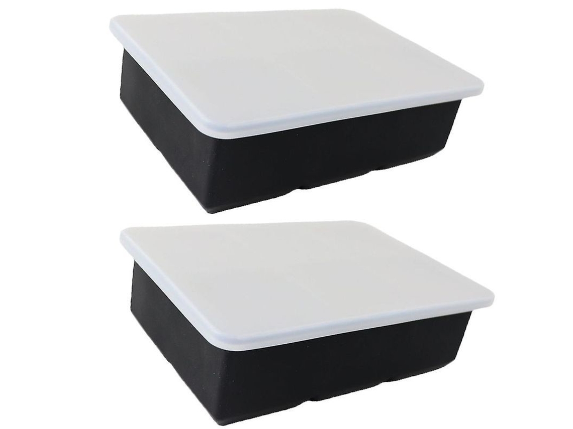 Bandeja De Gelo Reutilizável E Flexível - Ideal Para Bebidas Geladas, Café Gelado E Freezer De Sucos, Caldo E Sopas Preto
