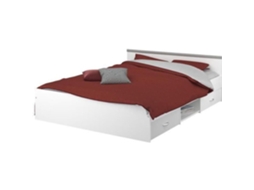 Cama adulta contemporânea branca fosca 140 x 200 cm Parisot