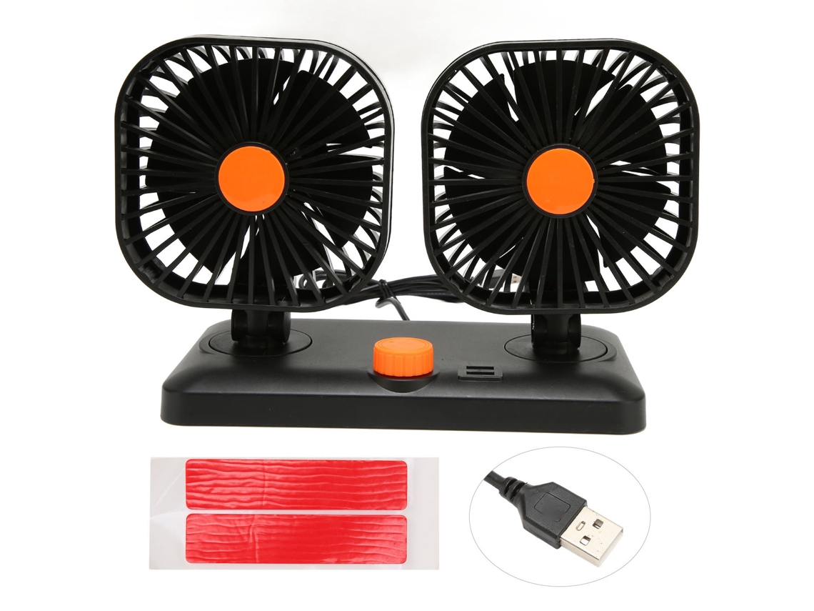 Mali ventilador de Resfriamento para Carro de Alta Potência com Cabeça Dupla Rotável 360 Graus Silencioso Portátil para Caminhão Suv Rv Barco