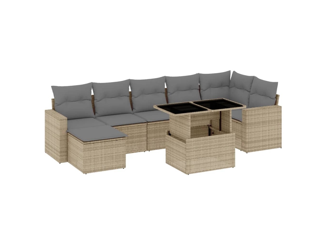 Garden Sofa Set, Garden Sofa Sets Vidaxl Bege Rattan / Vime (n/a)