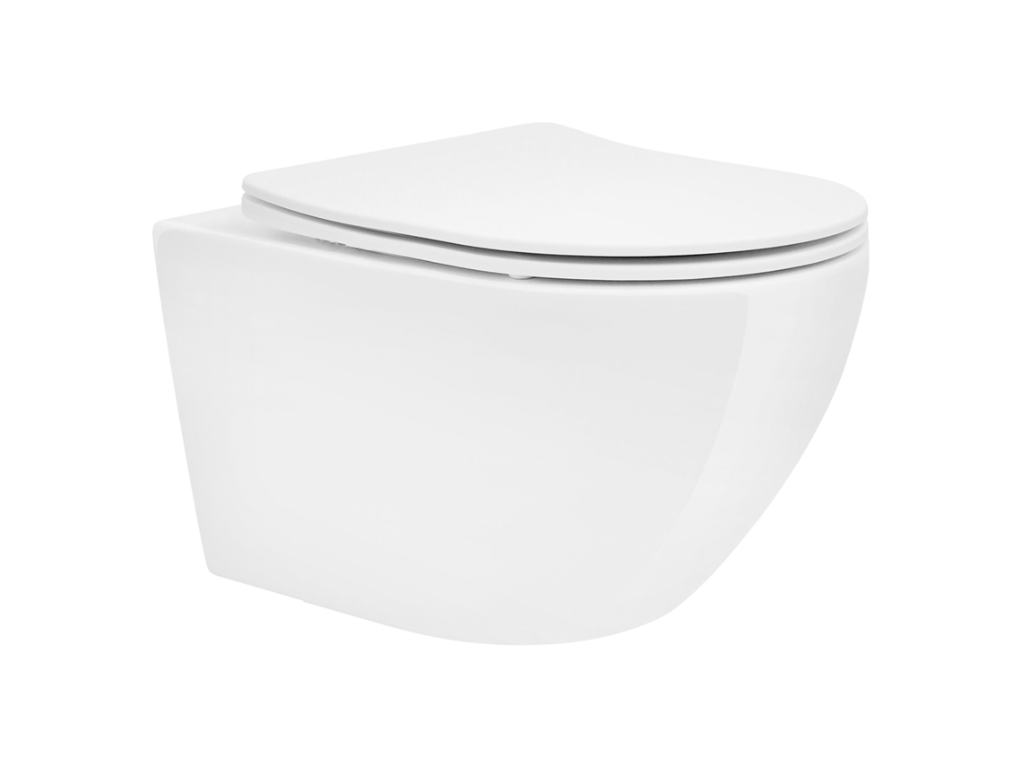 Sanita Suspensa na Parede com Nano Revestimento Branco Suave e Sem Aro LUXEBATH