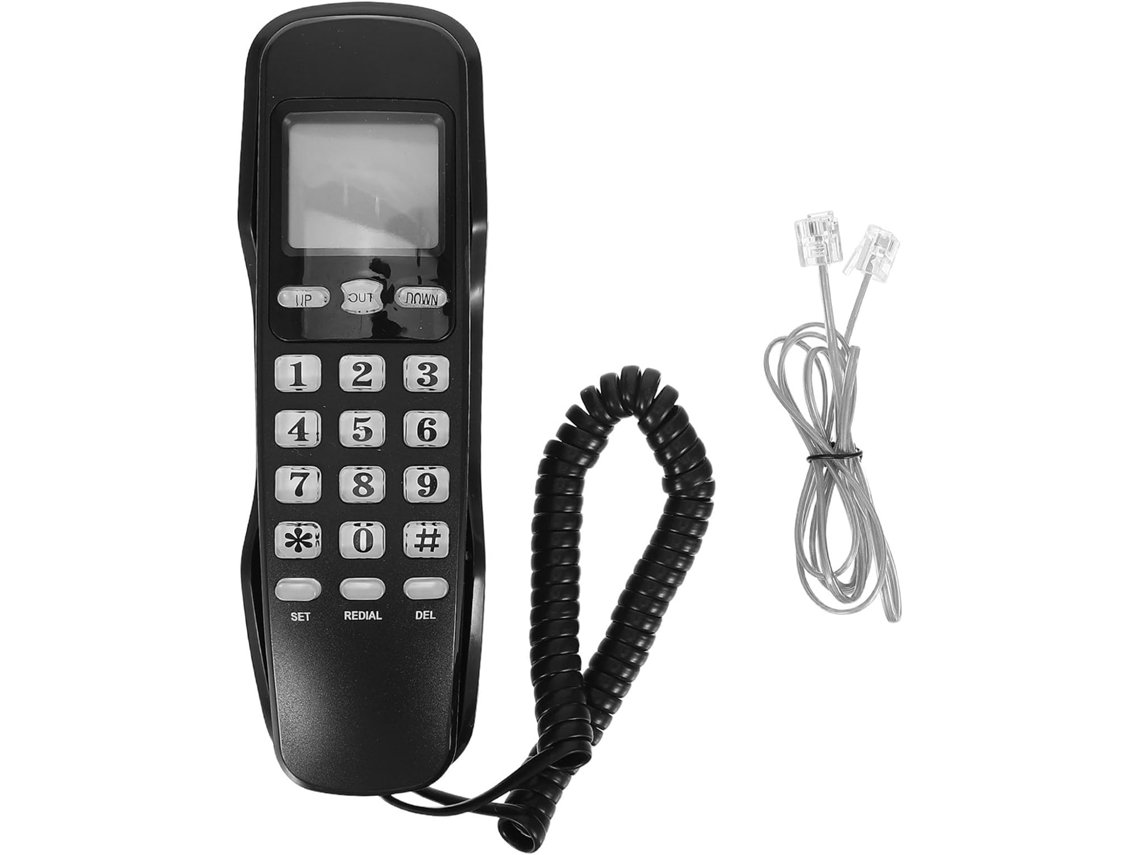 Telefone Fixo Com Fio Preto, Identificador De Chamadas E Abs