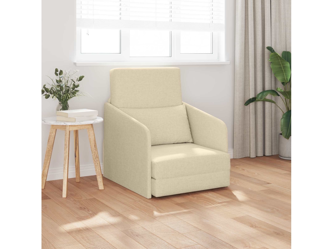Vidaxl Sofá-cama Creme 65 X 80 X 83 Cm Tecido