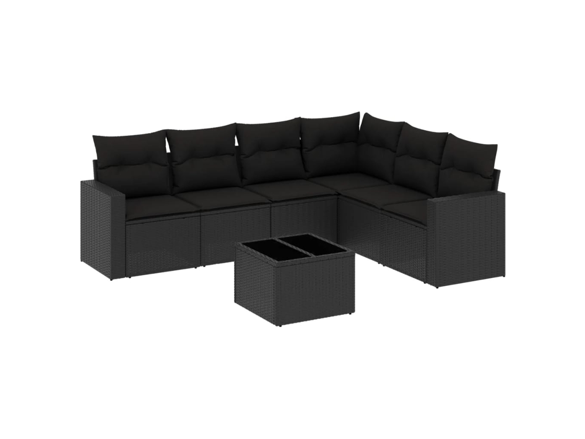 Garden Sofa Set, Garden Sofa Sets Vidaxl Preto Rattan / Vime (n/a)