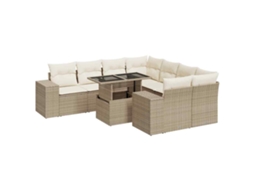 Garden Sofa Set, Garden Sofa Sets Vidaxl Bege Rattan / Vime (n/a)