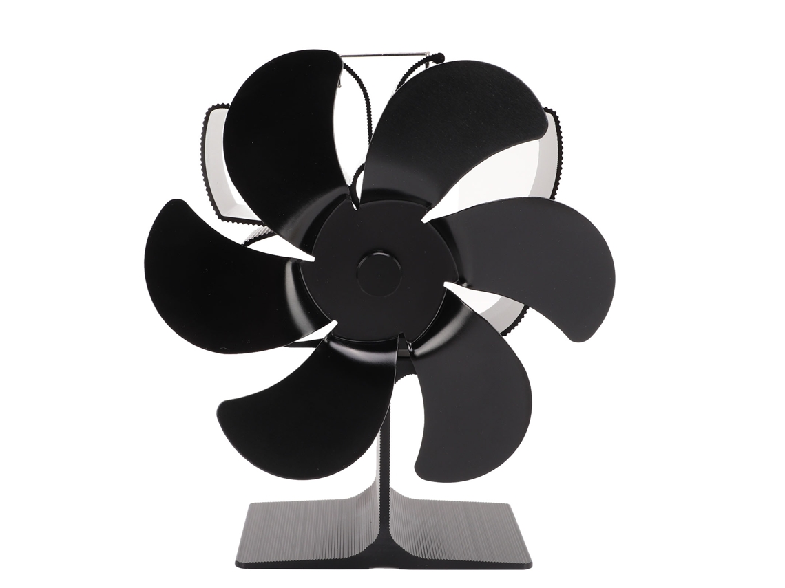 Ventilador de Lareira a Energia Térmica 6 Pás Silencioso Econômico Gás Preto S/MARCA