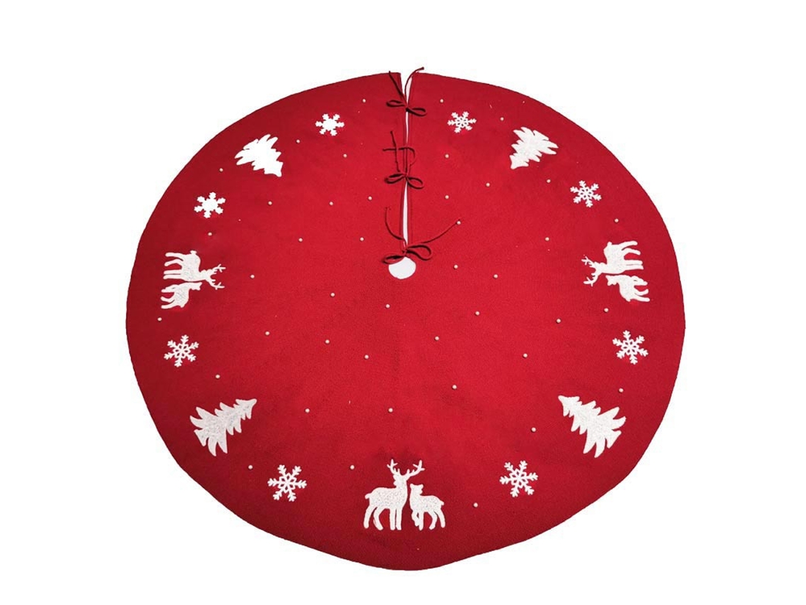 Saia de Árvore de Malha 3D 48 Polegadas Gola de Árvore de Malha Grossa para Decorações de Natal Rústicas Country