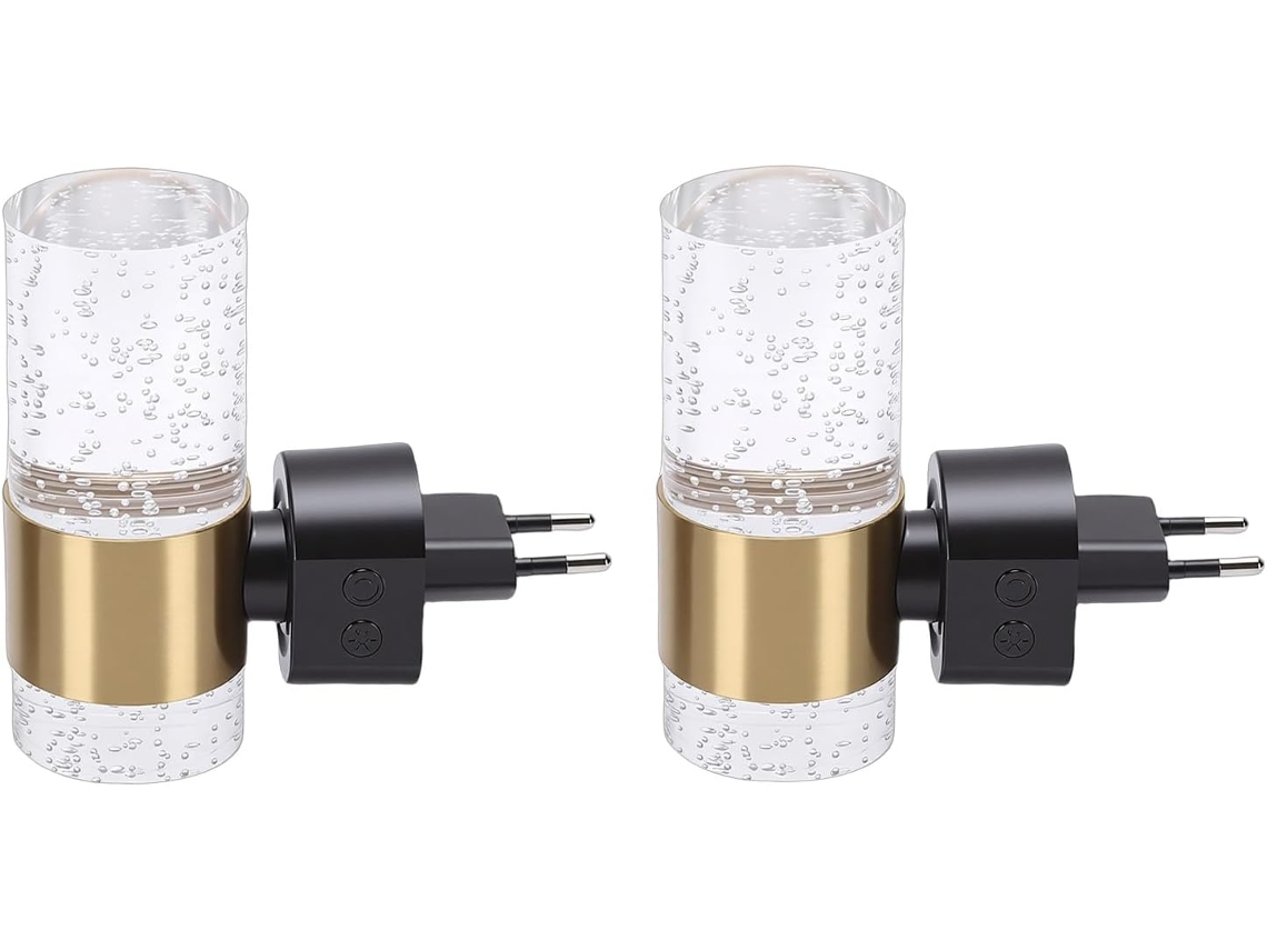 Luminária De Parede Led Dimerizável Luz Noturna Tomada Com Sensor