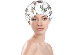 Touca De Banho Feminina, Reutilizável, Impermeável, Dupla Camada, Com Elástico, Ideal Para Cabelos Longos, Touca De