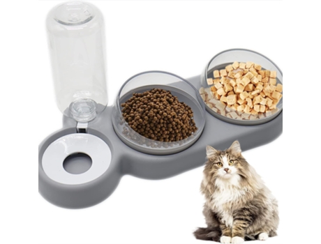 Comedouro Inclinado 15° Para Cães/gatos Jeiibrzui (3 Em 1)