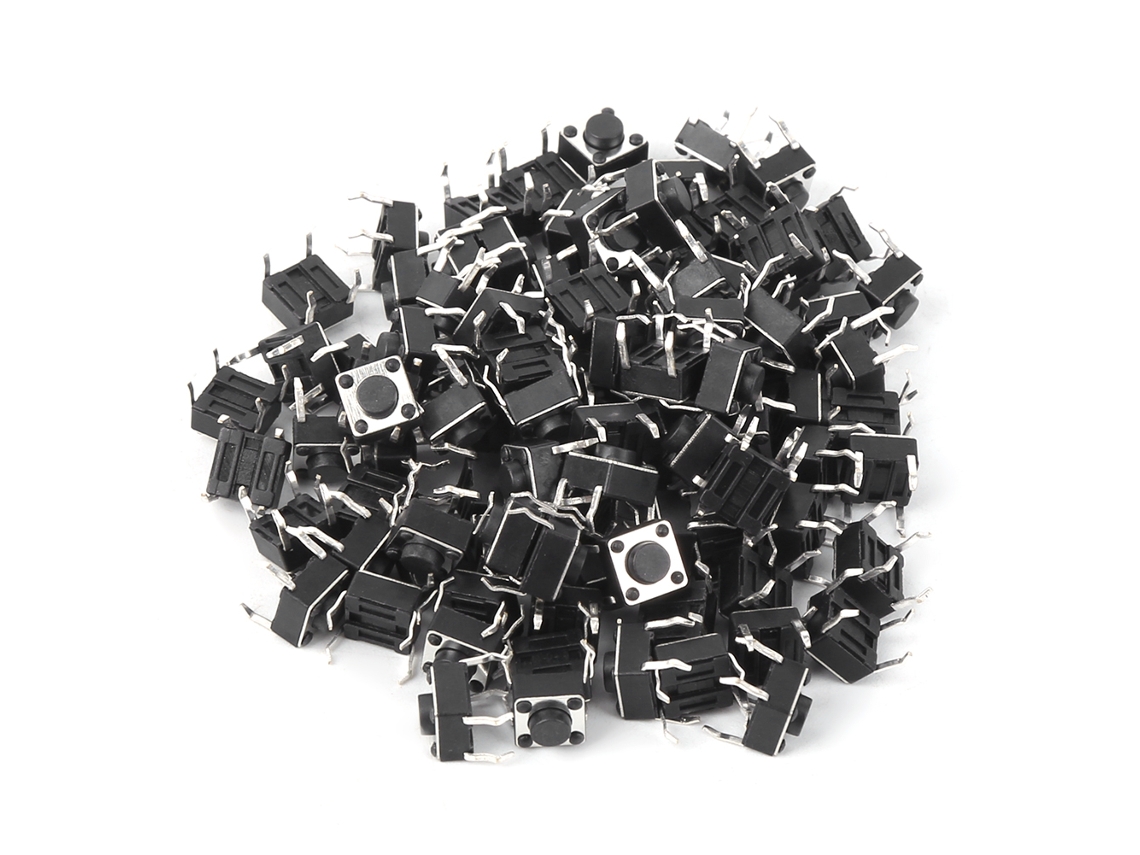 100pcs Interruptor Tactil Momentâneo Mini Micro Push Button 6x6x4.3mm Acessório