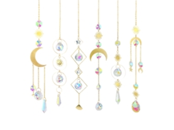Cristal De Suncatcher Pela Para Janela Interior, Curagem Dobrilho De Cristal Docilling Pende