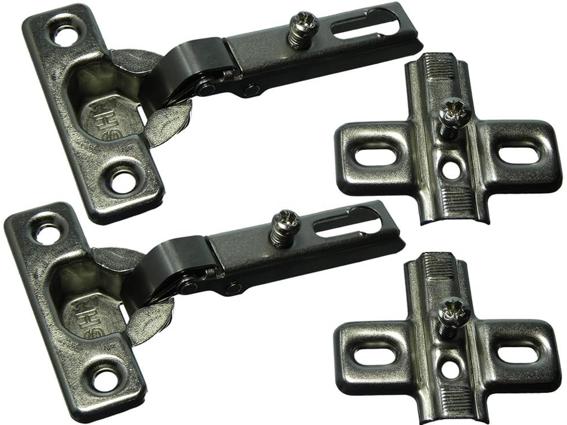 Pacote Com 24 Mini Dobradiças Ocultas Para Armários, Parafusadas A 95° Com Parafusos Bzp.