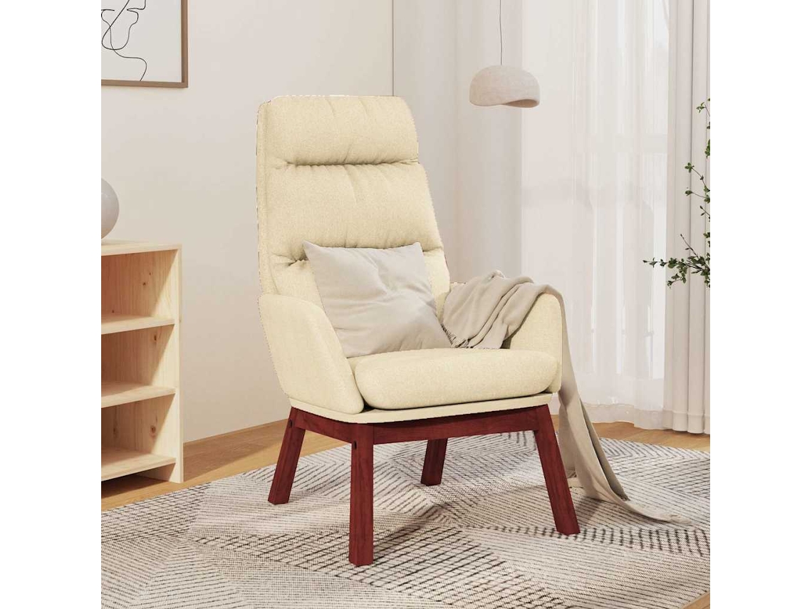 Vidaxl Cadeira De Descanso Tecido Cor Creme