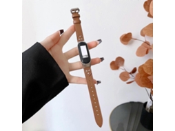 Pulseira De Couro Com Fivela Para Xiaomi Mi Band 5/6