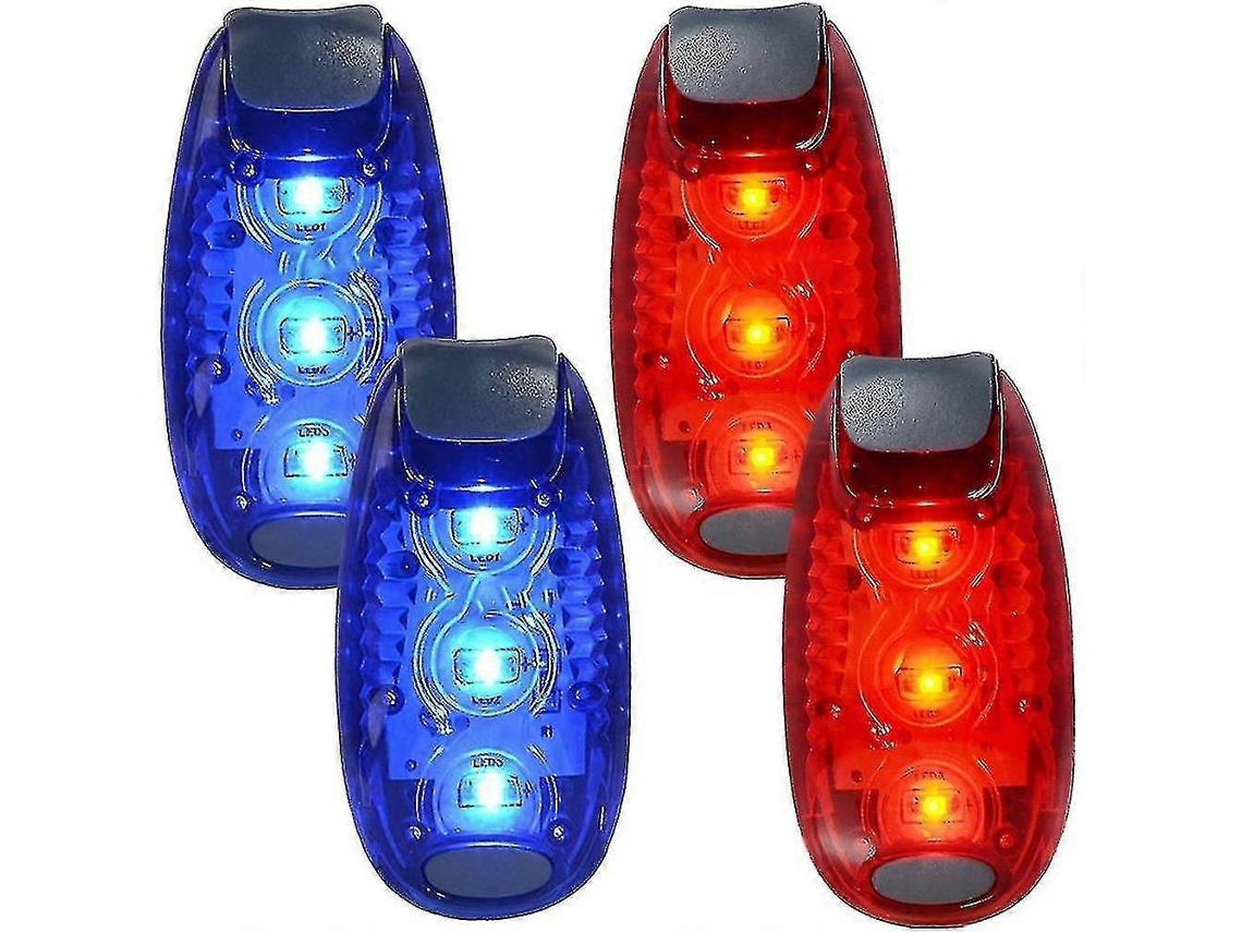 Rebe-2 Luces Led De Seguridad Para Corredores, Bicicletas, Barcos - Alta Visibilidad, Clip, Azul Y Rojo, Modos Estable, Parpadeo Lento Y Flash