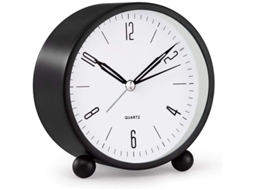 2026-reloj Despertador Analógico 4 Polegadas Silencioso Com Luz Noturna Bateria Para Quarto Preto