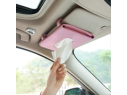 Porta Toallas para Visera de Coche Y Portamáscaras, Porta Servilletas para Vehículo de Cuero Genuino (rosa)