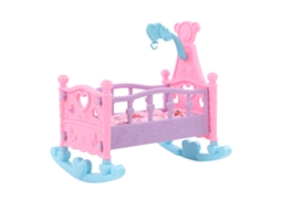 Ats cuna de Boneca com Balanço Colchão e Travesseiro Acessório de Móveis para Casa de Boneca