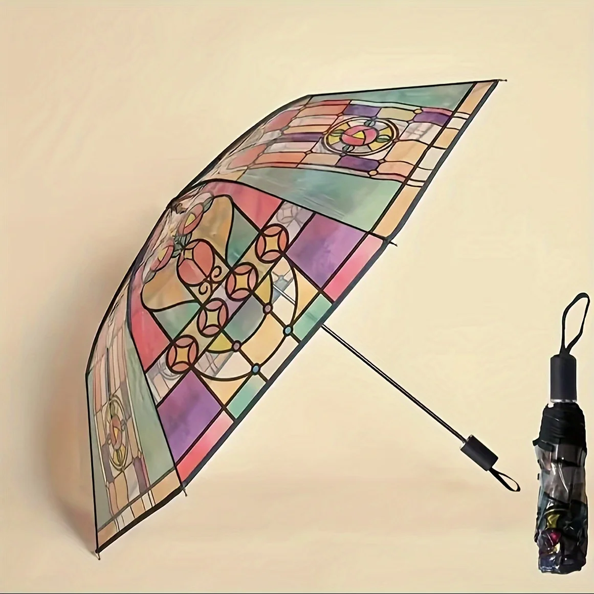 Guarda chuva Transparente MDUG com Estampa Xadrez e Automático (manual)