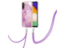 Capa De Celular Imd Tpu Com Revestimento Duplo De Mármore Galvanizado Para Samsung Galaxy A14 5g Com Cordão