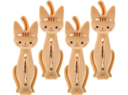 Galpada Conjunto De 4 Clipes Até Hoje Sacos Plásticos Com Design Gato Desenho Animado, Ideais Para Cozinha